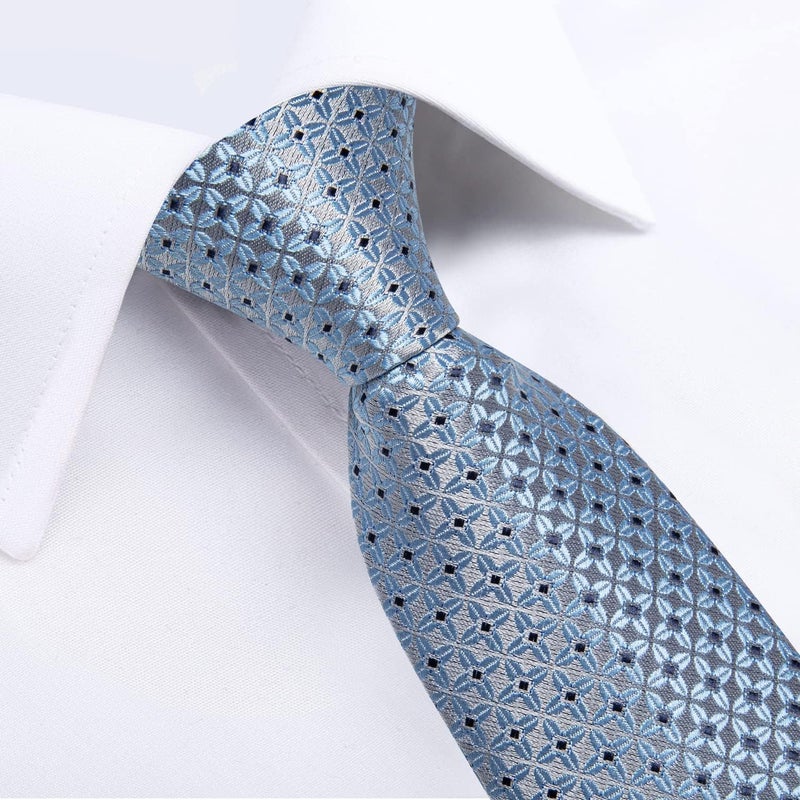 DiBanGu Boys Pre-tied Neckties and Pocket Square Set Adjustable Strap Tie for Kids Wedding Party Graduation School Uniforms - Image 5